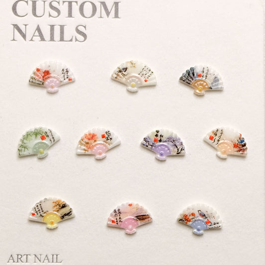 Boucles d'oreilles lumineuses en forme d'éventail pliable de style Nail Art