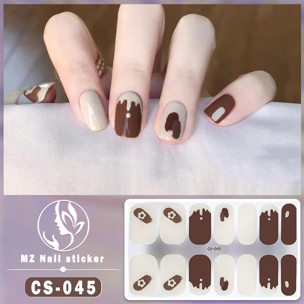 Applique Full Paste Blooming Contrast Color Nail Stickers