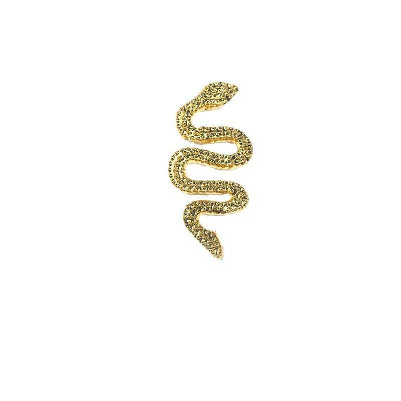 Snake Full Diamond Gold Sier Three-dimensional Nail Care Nail Art