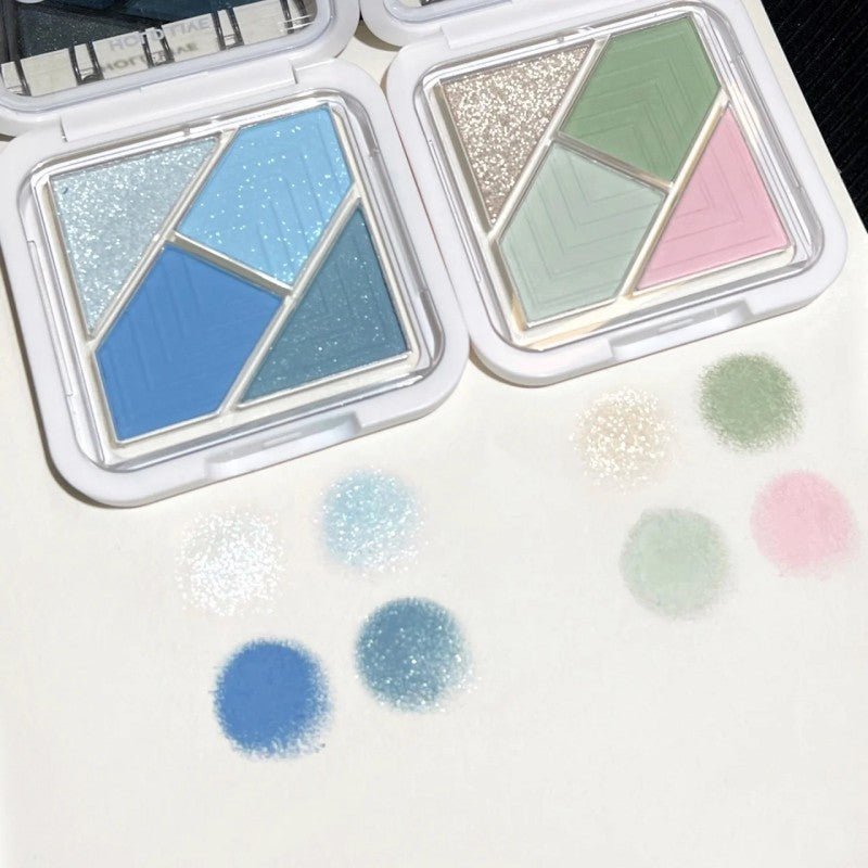 Palette de couleurs Fard à paupières rose vif bleu vert d'été