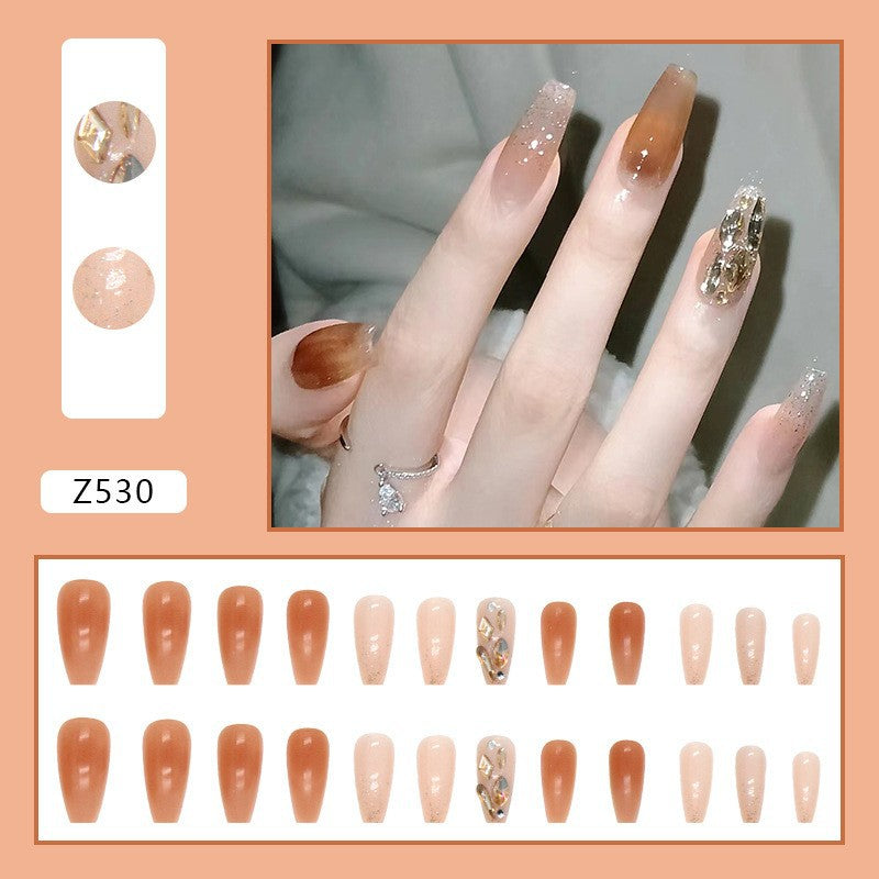 High-grade Short Fake Patch White French Nail Art