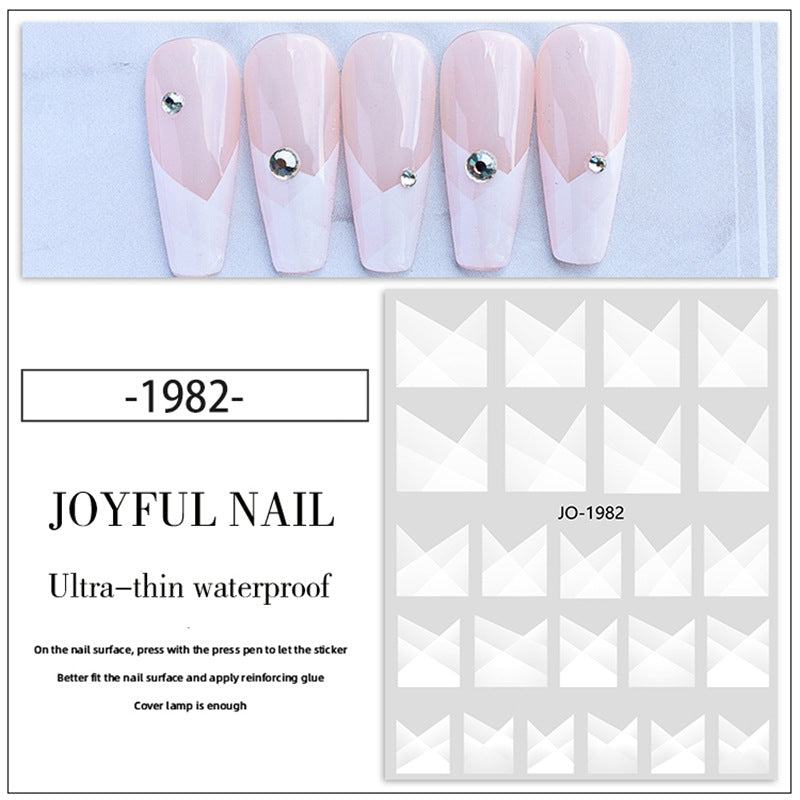 French Style Black White Smoke Fingertip Smudges Ornament Nail Stickers