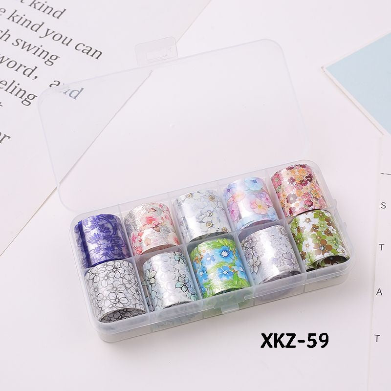 Flower Starry Sky Paper Color Boxed Lace Transfer Printing Nail Care Nail Art