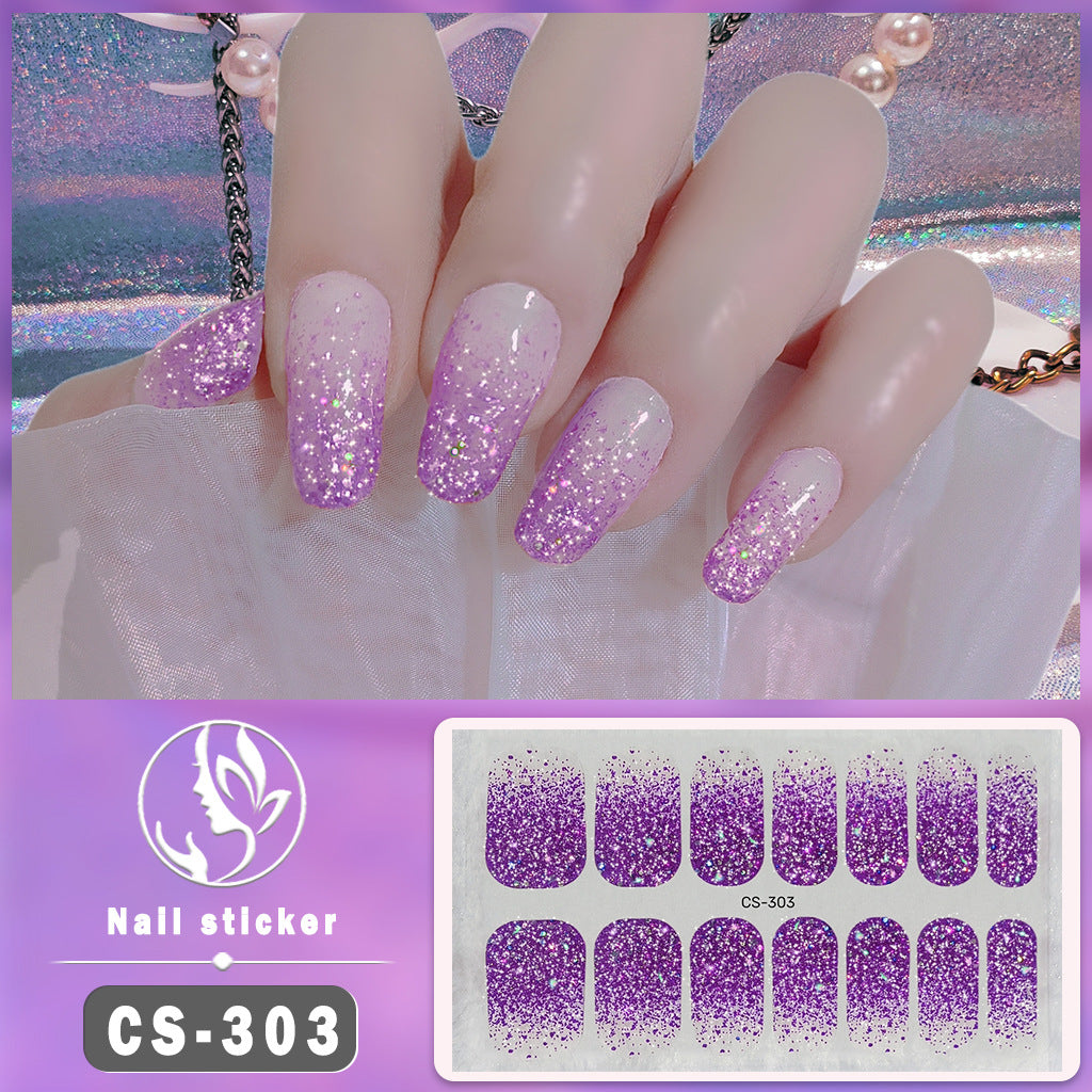 Four-color Powder Gel Oil Film Waterproof Nail Stickers