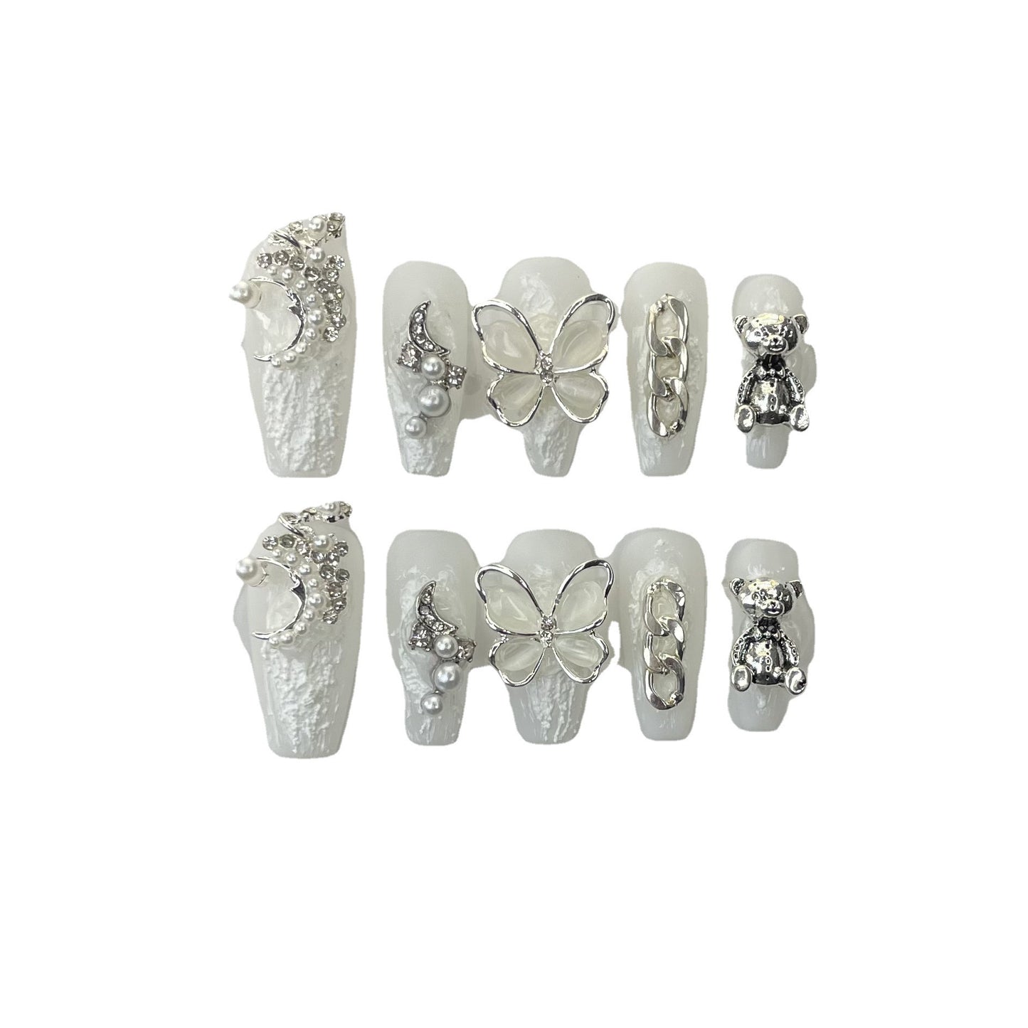 Handmade Crystal Butterfly Retro Baroque Plaster Nail Polish