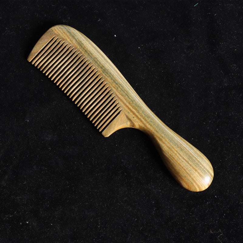 Brosses et peignes à cheveux ronds en bois de type grand naturel avec manche et dents fines