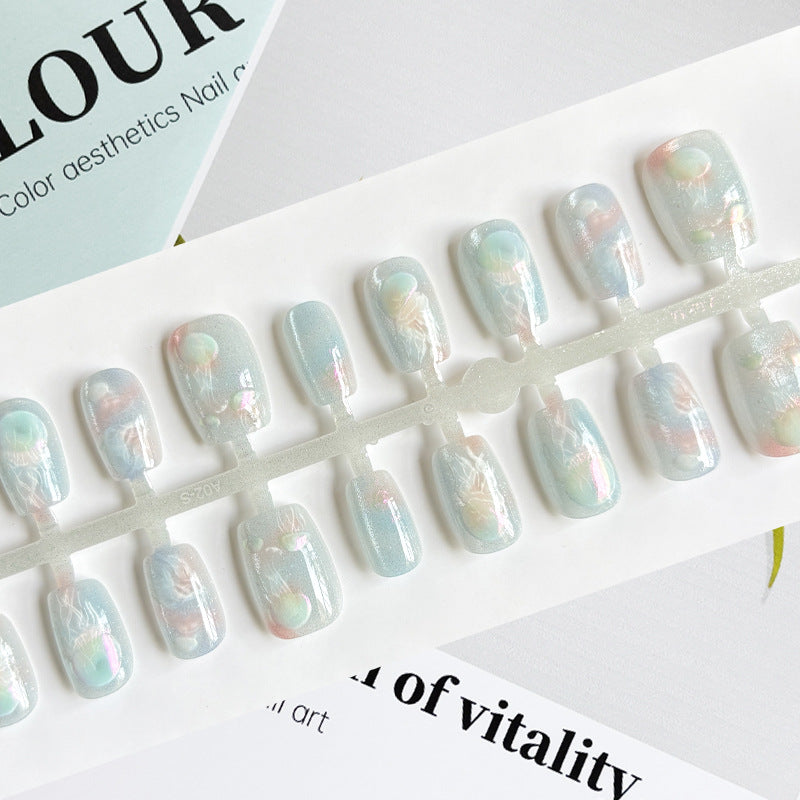 Aurora Jellyfish Cat Wear Handmade Prefabricated Film Full Size Nail Art