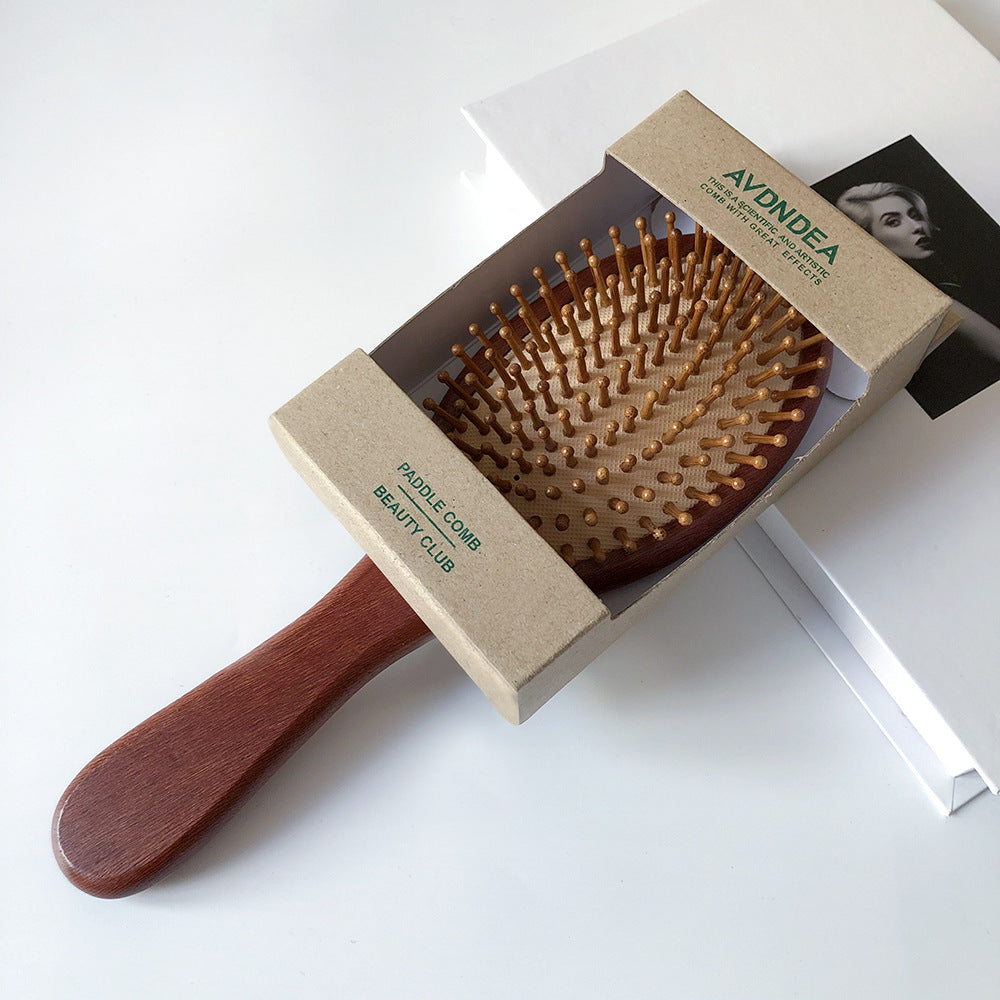 Brosses et peignes à cheveux ménagers à coussin d'air en bois d'ébène pour massage du cuir chevelu