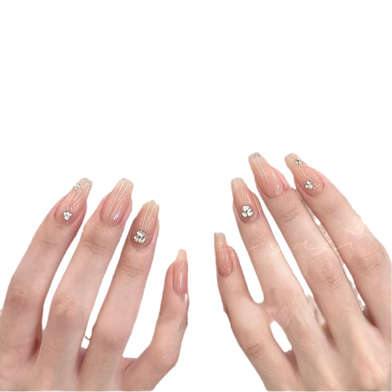 Women's Want Ice Transparent Nude Color Pile Nail Stickers