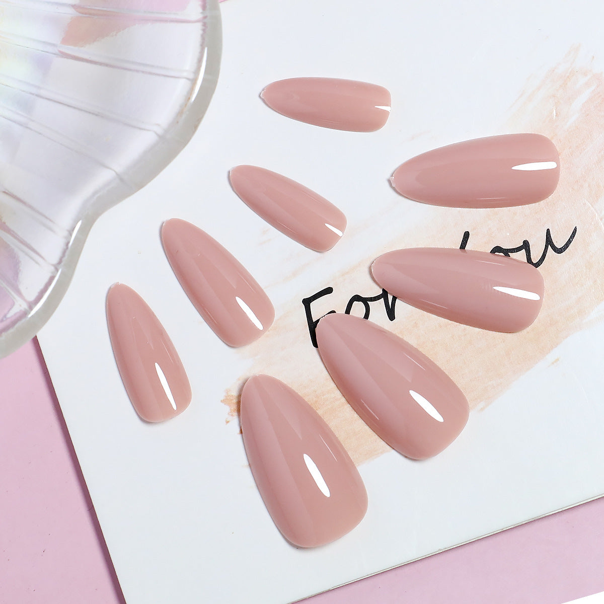 Pièce de beauté rose Nail Art mi-longueur douce d'été