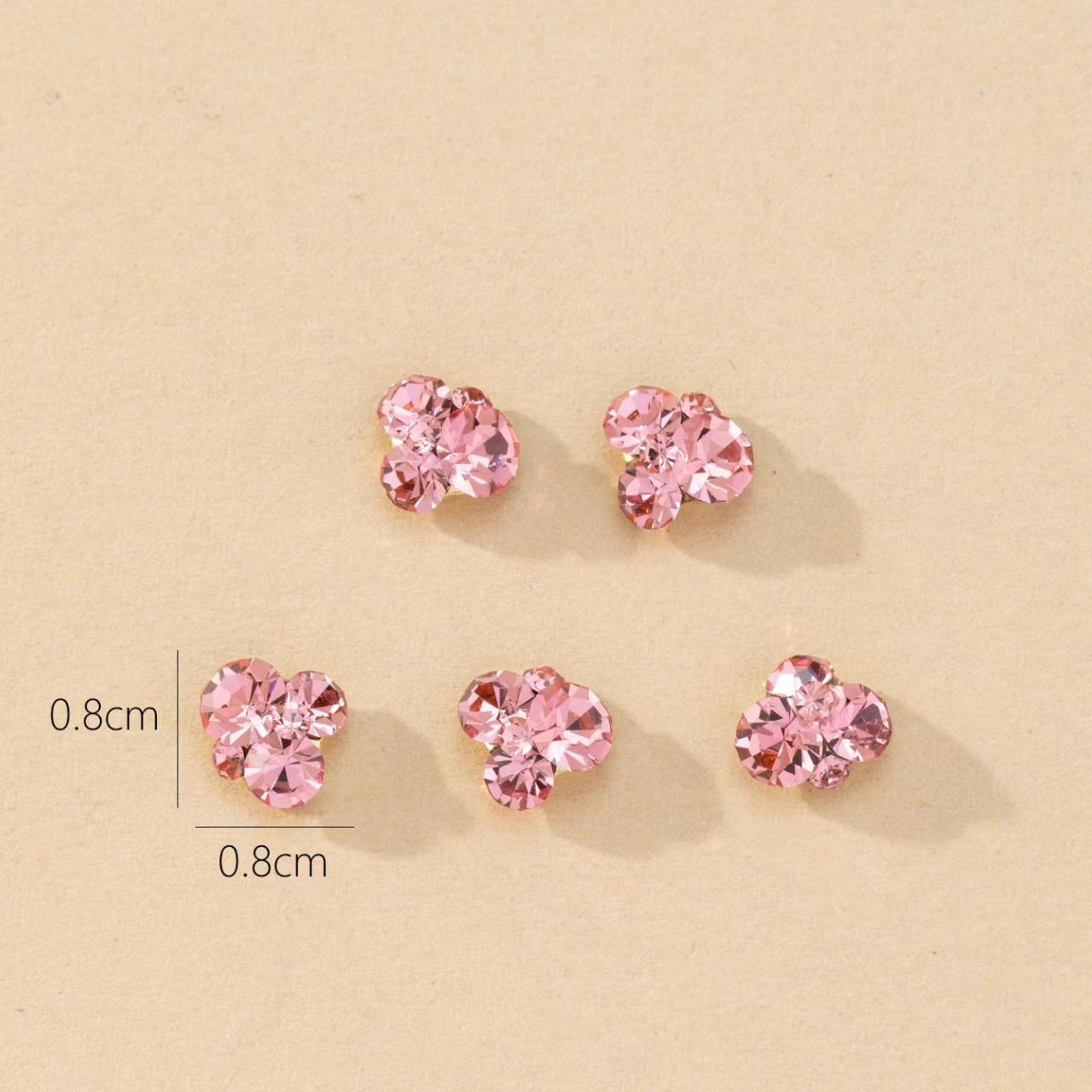 Manucure strass rose rouge vif bijoux diamant tridimensionnels super soin des ongles nail art