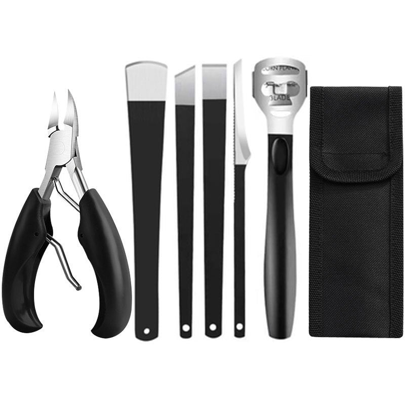 Pedicure Knife Suit Exfoliating Foot Scraping Three Groove Bent Nail Tool Set