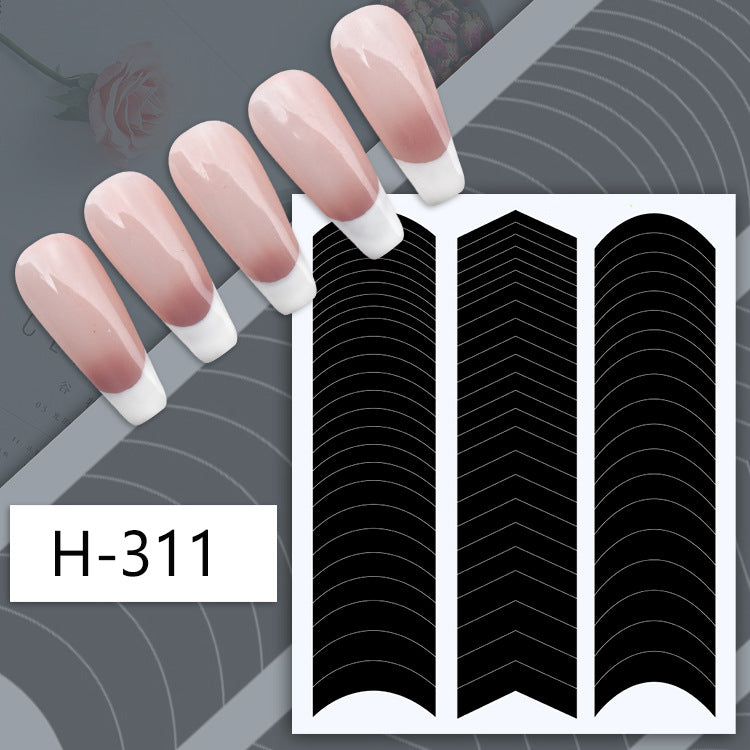 Popular Manicure French Black Edge Patch Nail Stickers