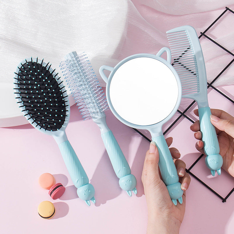 Brosses et peignes à cheveux en silicone avec miroir et manche en silicone