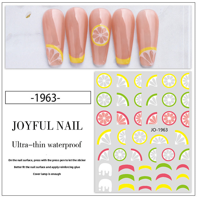 Lemon Grapefruit Watermelon Strawberry Peach Cherry Nail Stickers