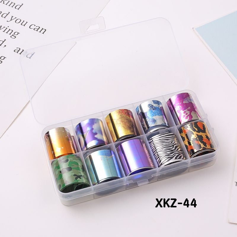 Flower Starry Sky Paper Color Boxed Lace Transfer Printing Nail Care Nail Art