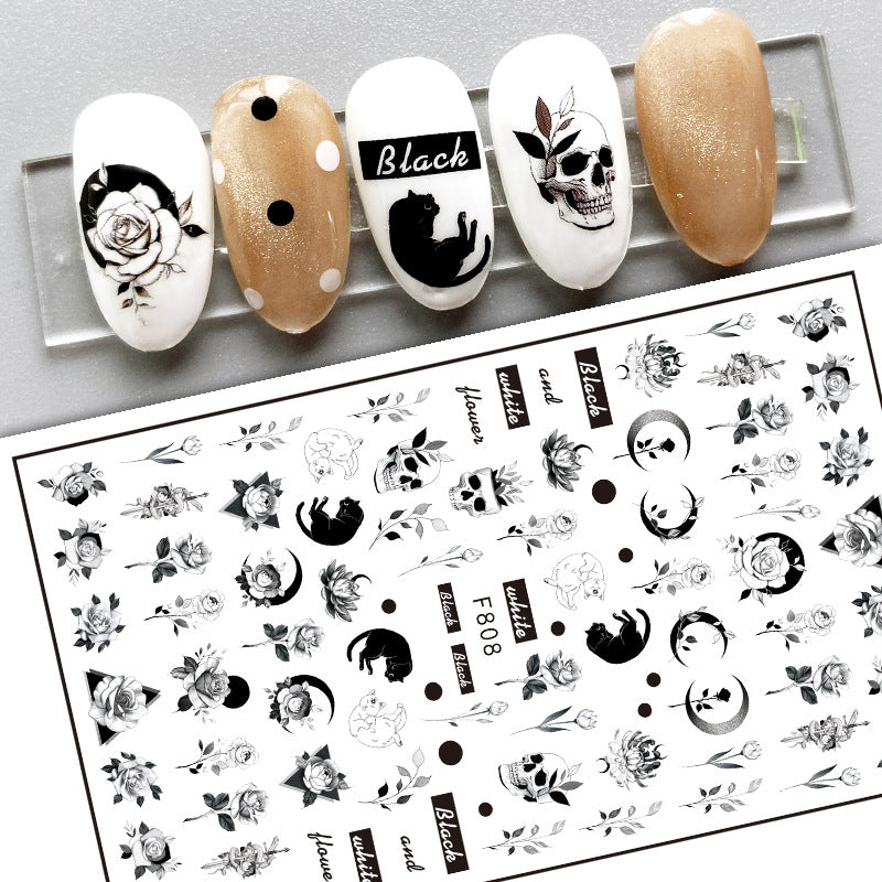 Personalized Artistic Flower Head Portrait Bee Nail Stickers