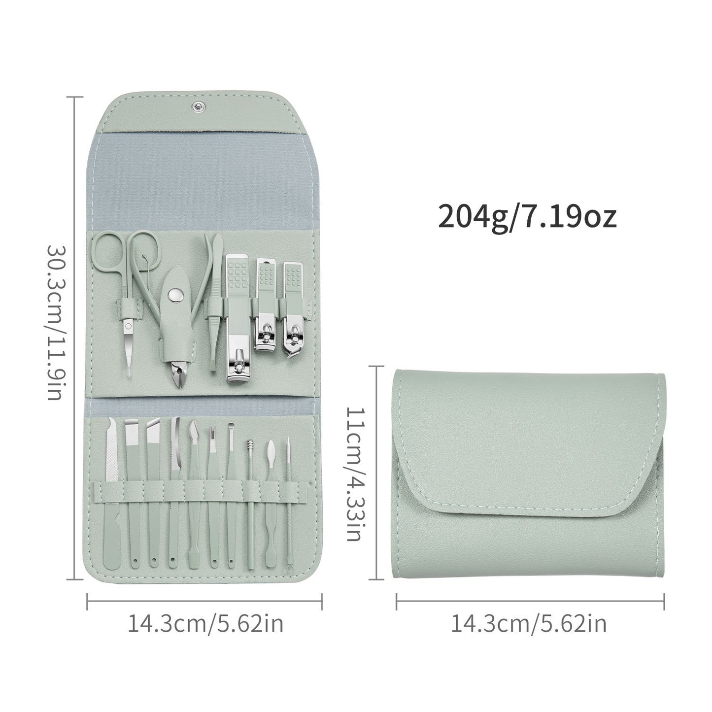 Coffret de coupe-ongles en acier inoxydable, ensemble complet d'outils pour les ongles