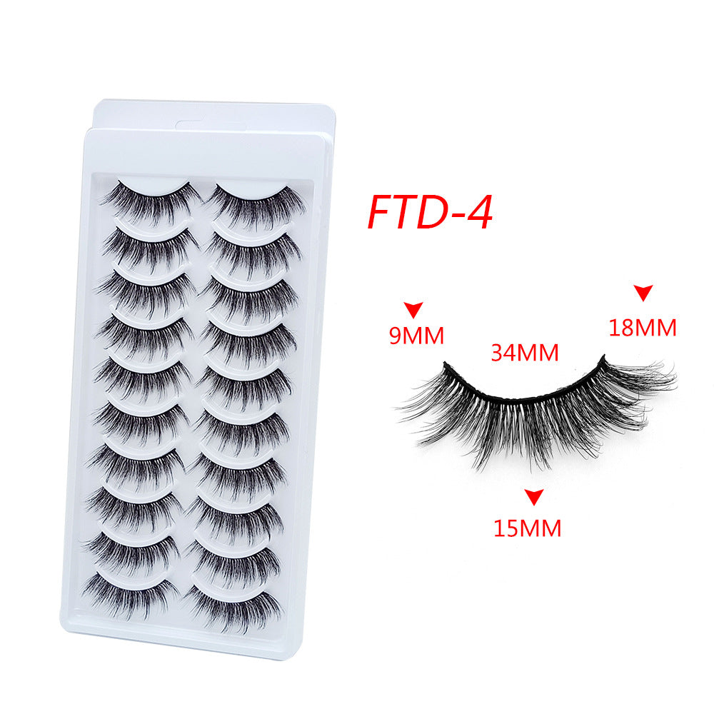 Double Pairs Of Eyelashes Natural Curling False Lashes