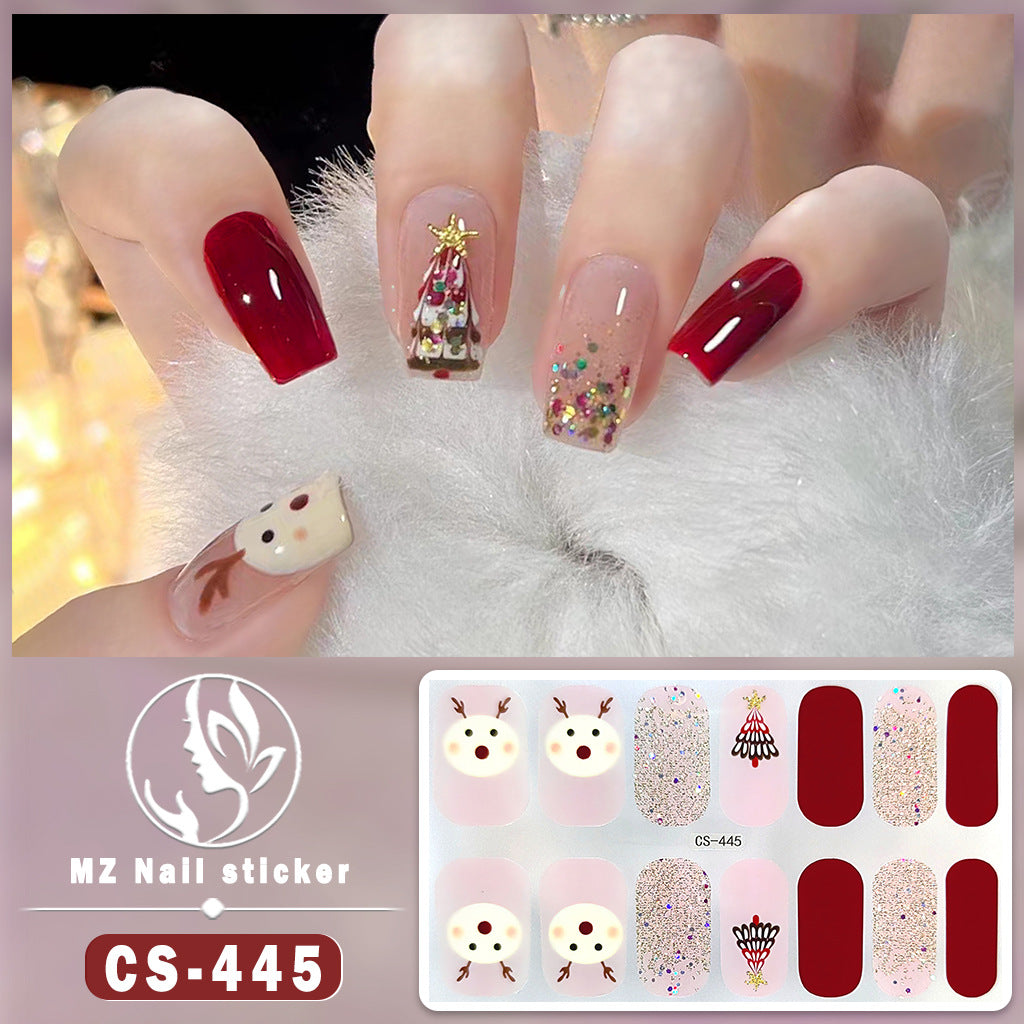 Beauty Full Cute Tree Santa Claus Nail Stickers