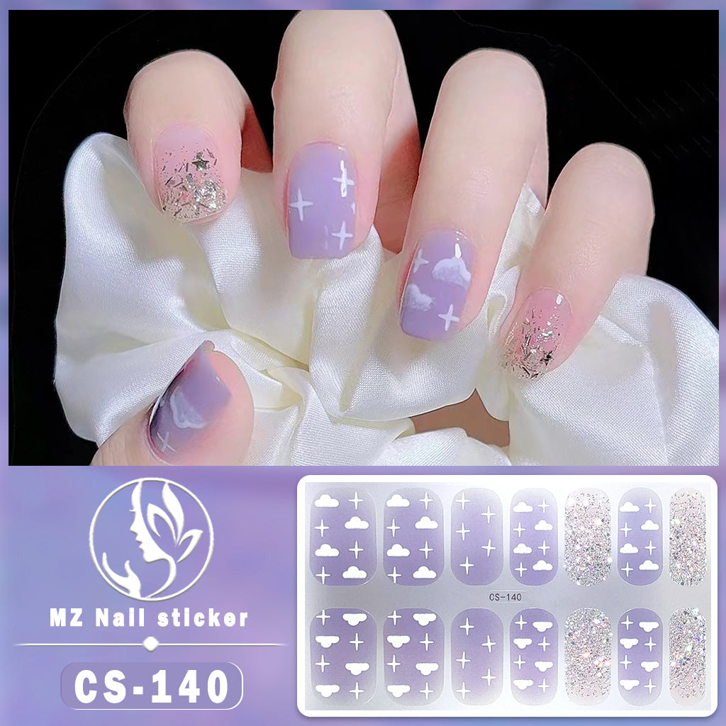 Autocollants pour ongles en gel imperméables à contraste de couleur