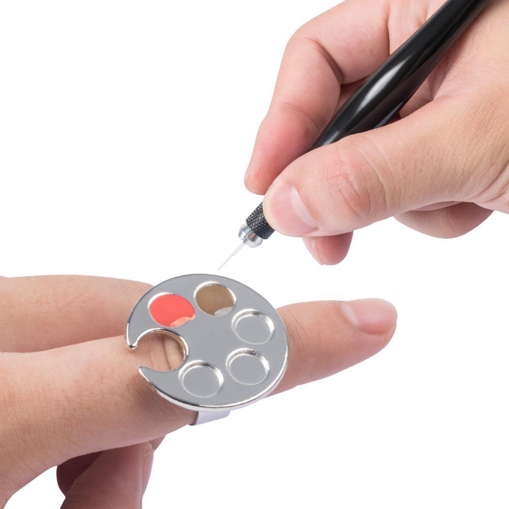 Beauty Tools Ring Palette Alloy Finger Nail Tool Set