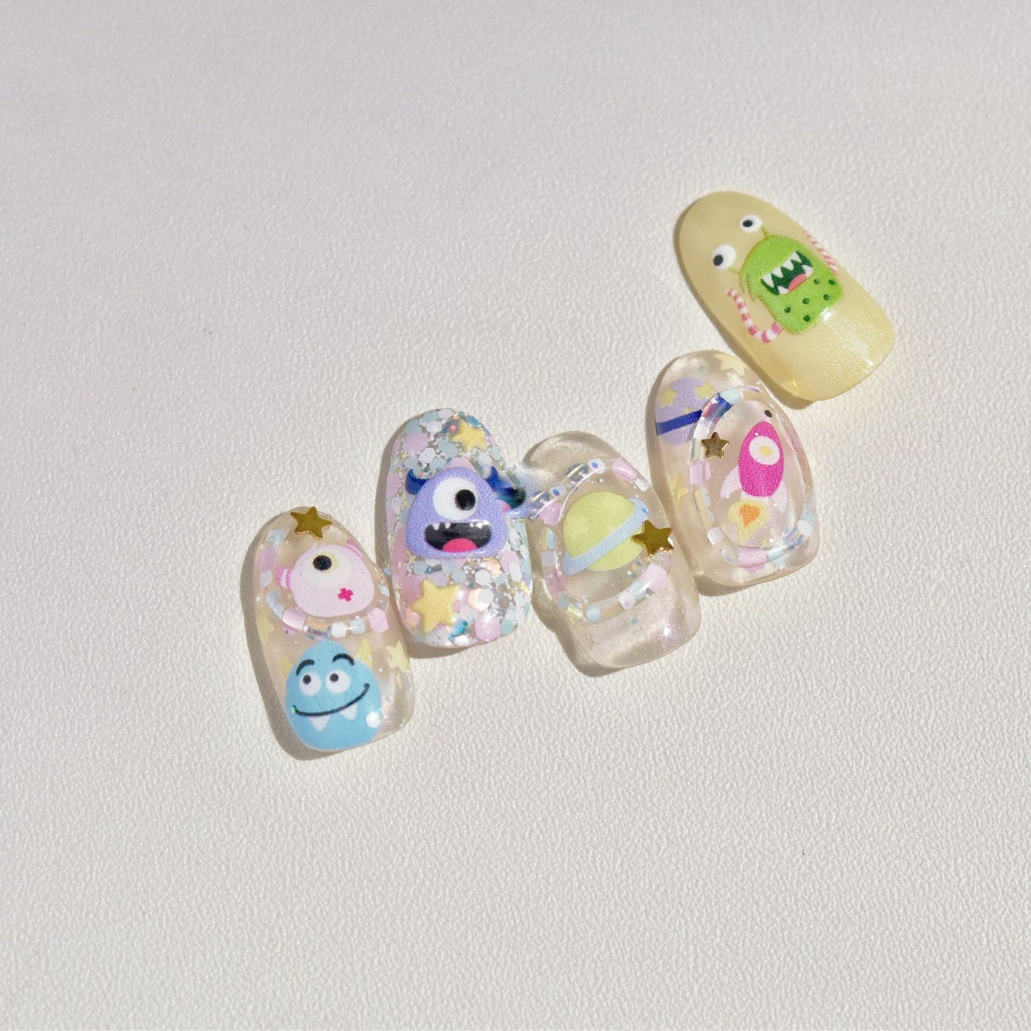 Graceful Thin Tough Cute Cartoon Kitten Nail Stickers