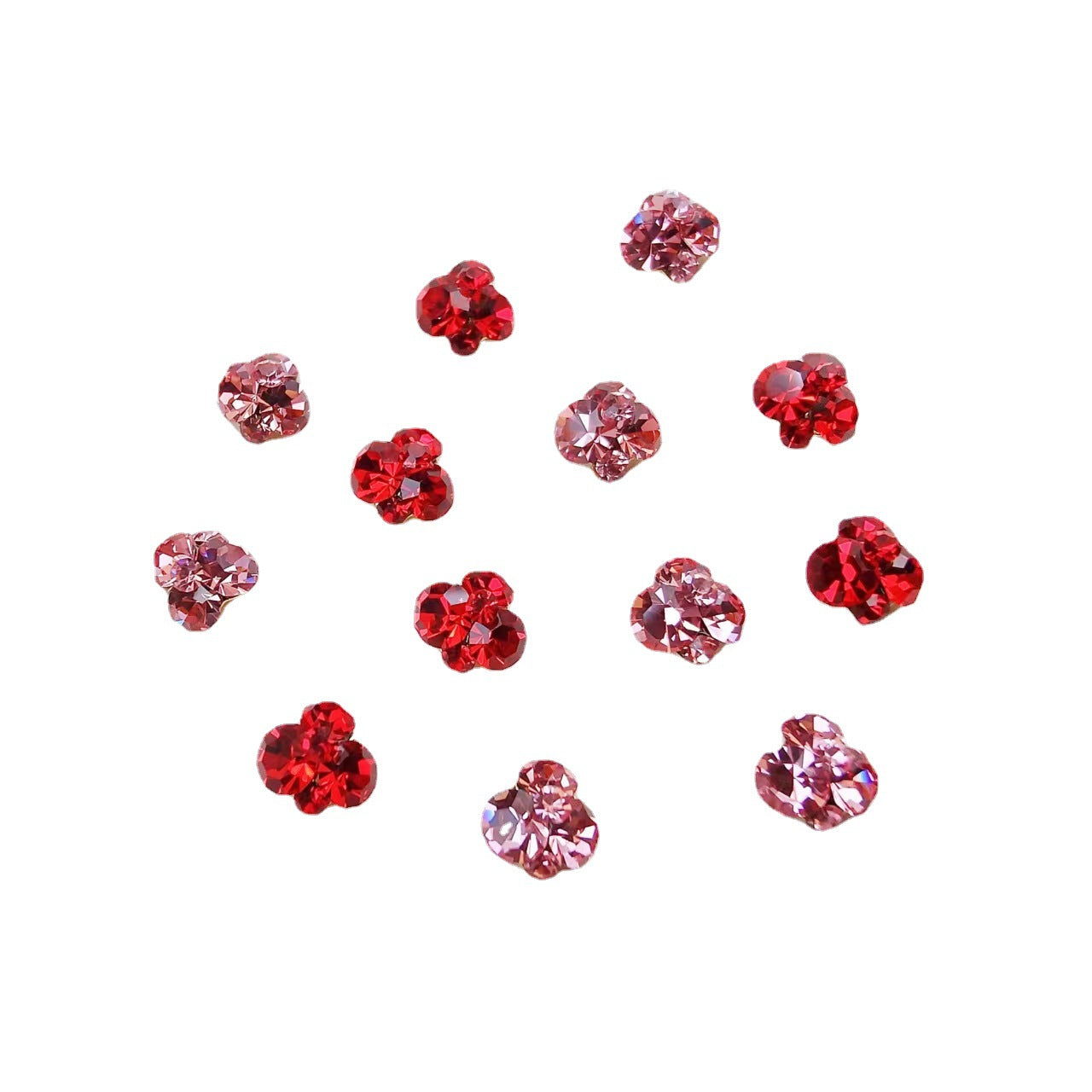 Manucure strass rose rouge vif bijoux diamant tridimensionnels super soin des ongles nail art