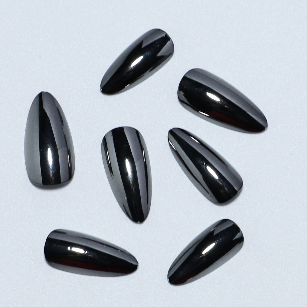 Faux ongles électrolytiques Patch amovible noir Nail Art