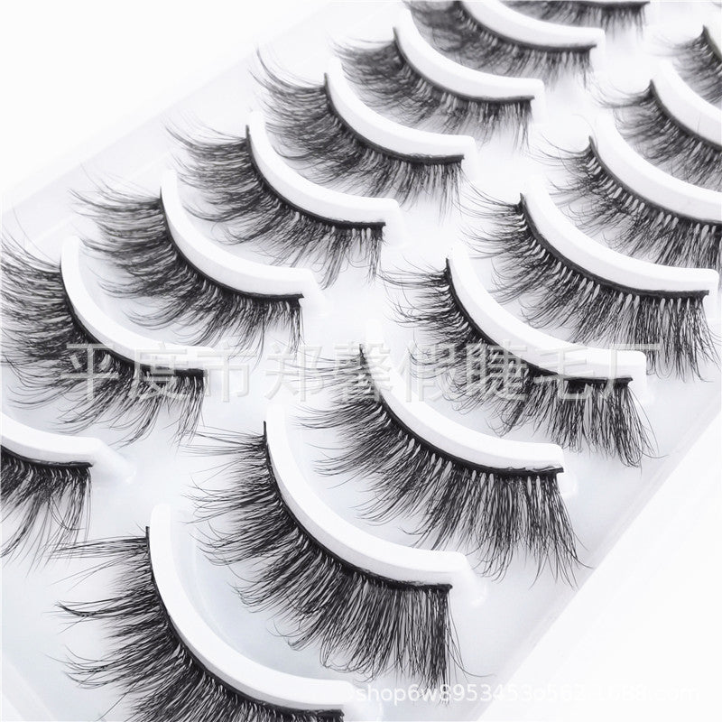 Double Pairs Of Eyelashes Natural Curling False Lashes