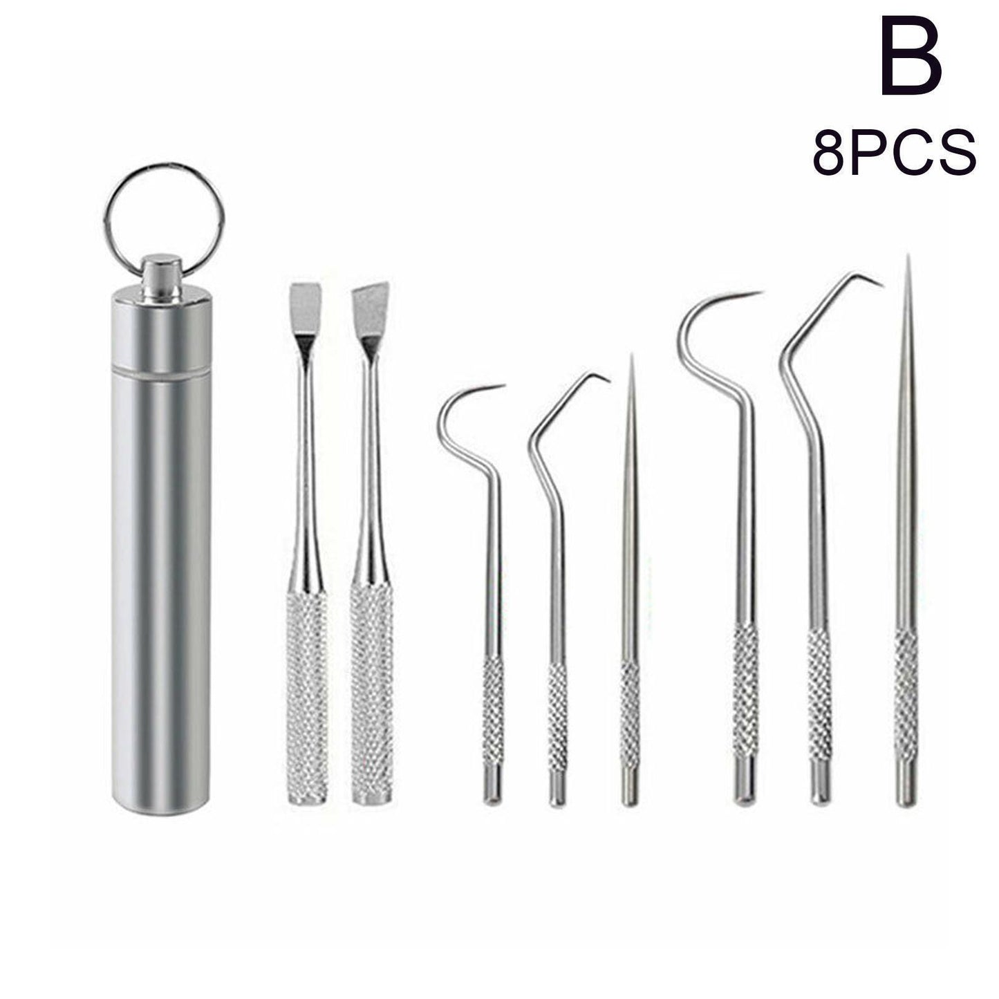 Stainless Steel Toothpick Portable Carry Dental Makeup Accessories