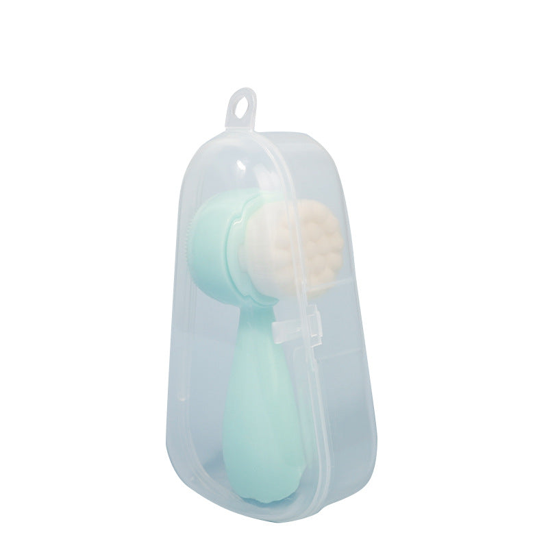 Silicone Cleansing Two-sided Green Point Material Handle Soft Makeup Accessories