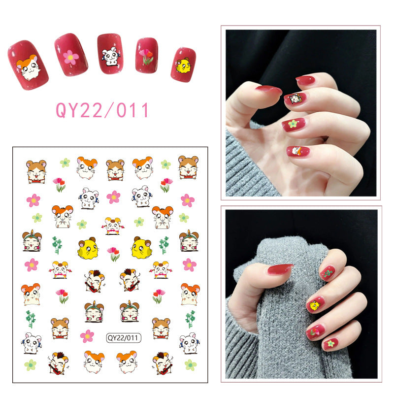 Little Bear Cartoon Cute Animal Unicorn Nail Stickers