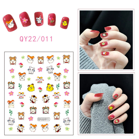 Little Bear Cartoon Cute Animal Unicorn Nail Stickers