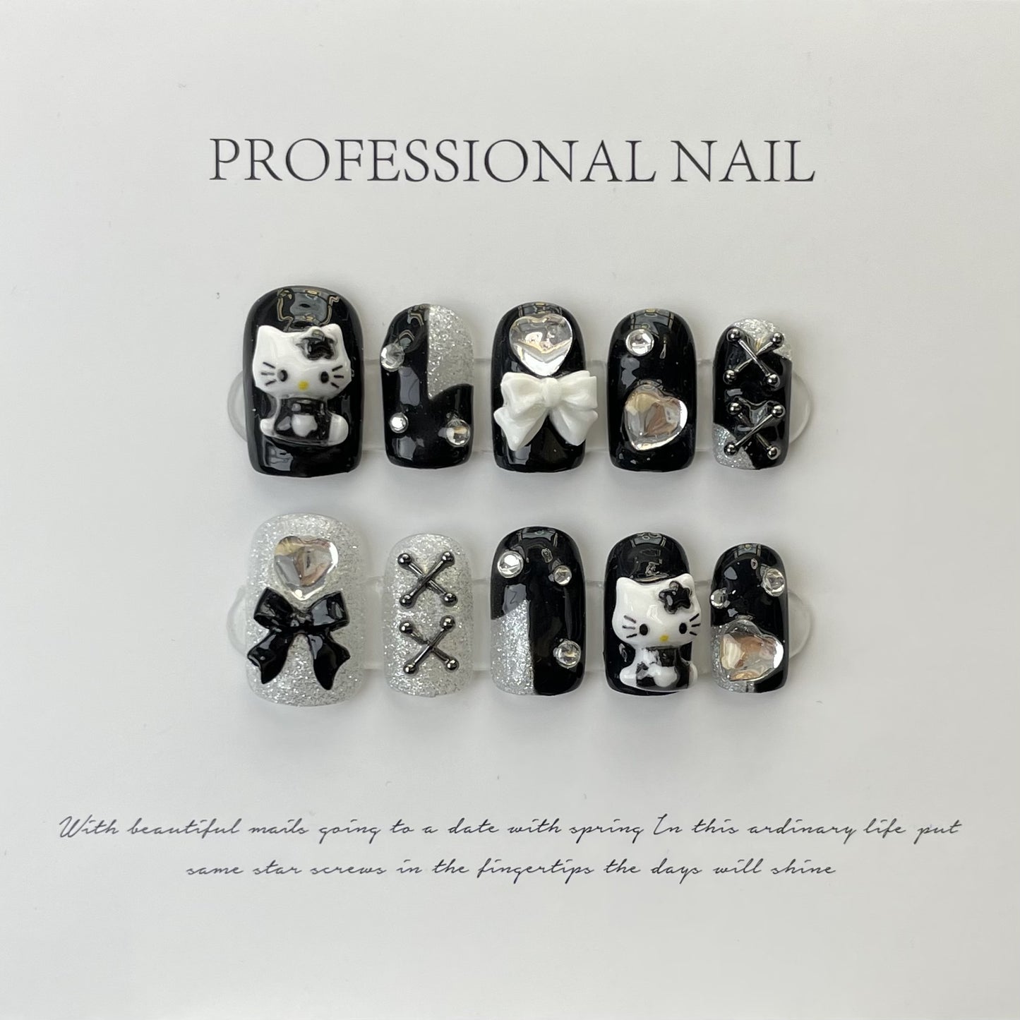 Handmade Wear Armor Dark Black Series Nail Stickers