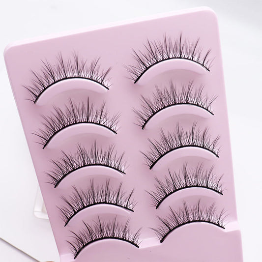 Eyelashes Nude Daily Type Fairy Thick Cross Hard Stem False Lashes