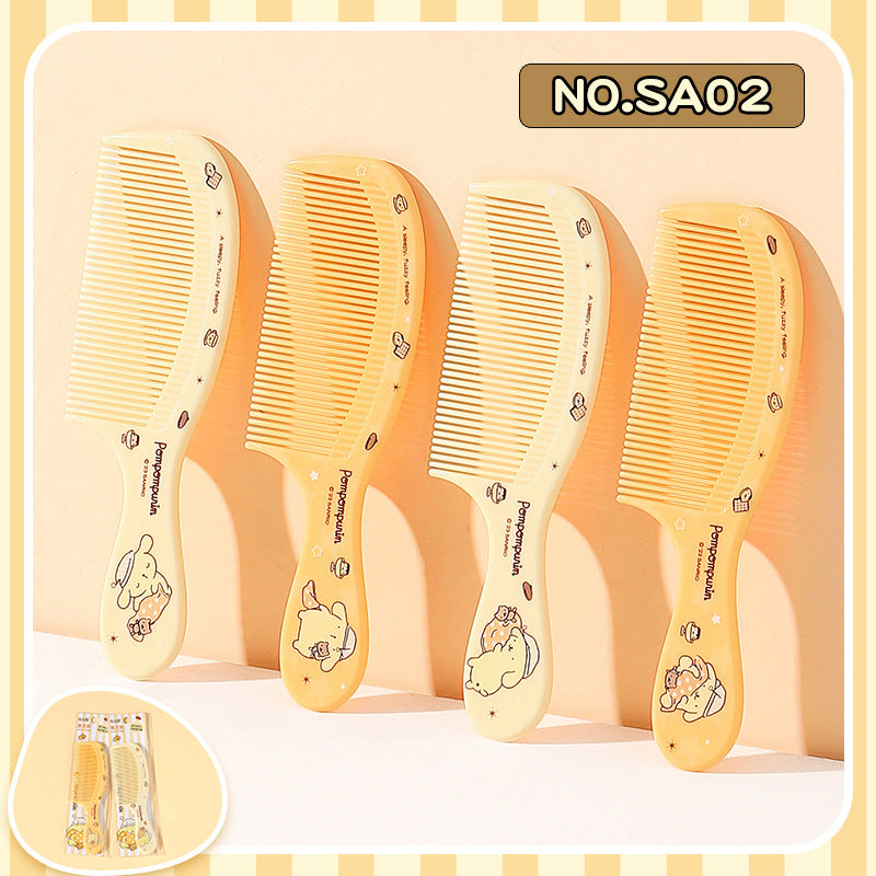 Brosses et peignes de coiffure portables en plastique Pom Purin Clow