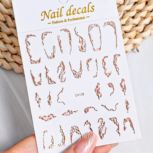 Spicy Simple Striped Adhesive Irregular Line Nail Stickers