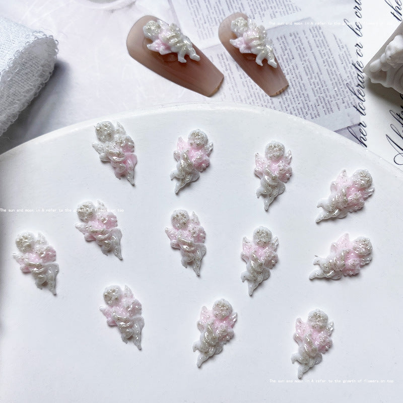 Relief Angel Ornament French Fingernail Decoration Nail Care Nail Art