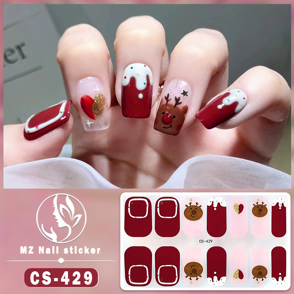 Beauty Full Cute Tree Santa Claus Nail Stickers