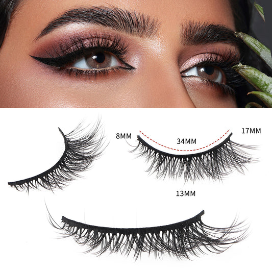 Oblique Flying Segmented Eyelashes Pairs Of Natural False Lashes