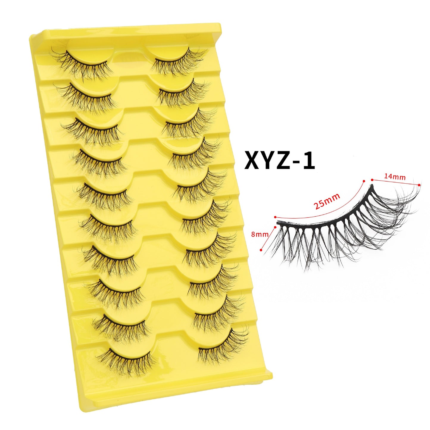 Paires de faux cils explosifs recourbés en trois dimensions