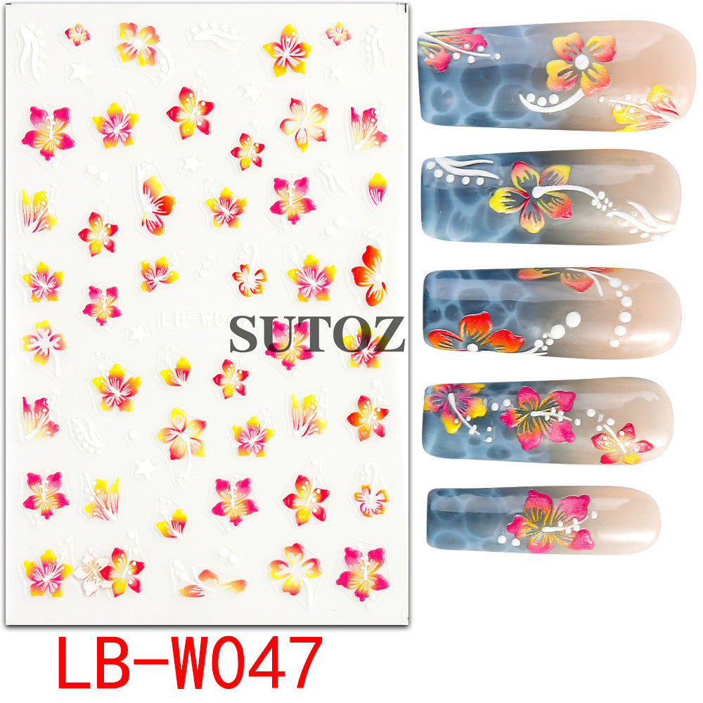 Fresh Style Little Daisy Butterfly Thin Tough Nail Stickers