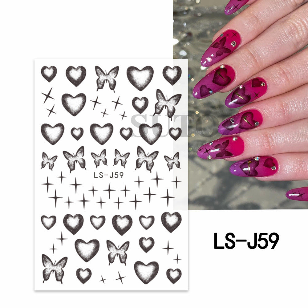 Potato Popular Simplicity Color Smudges Five-pointed Nail Stickers