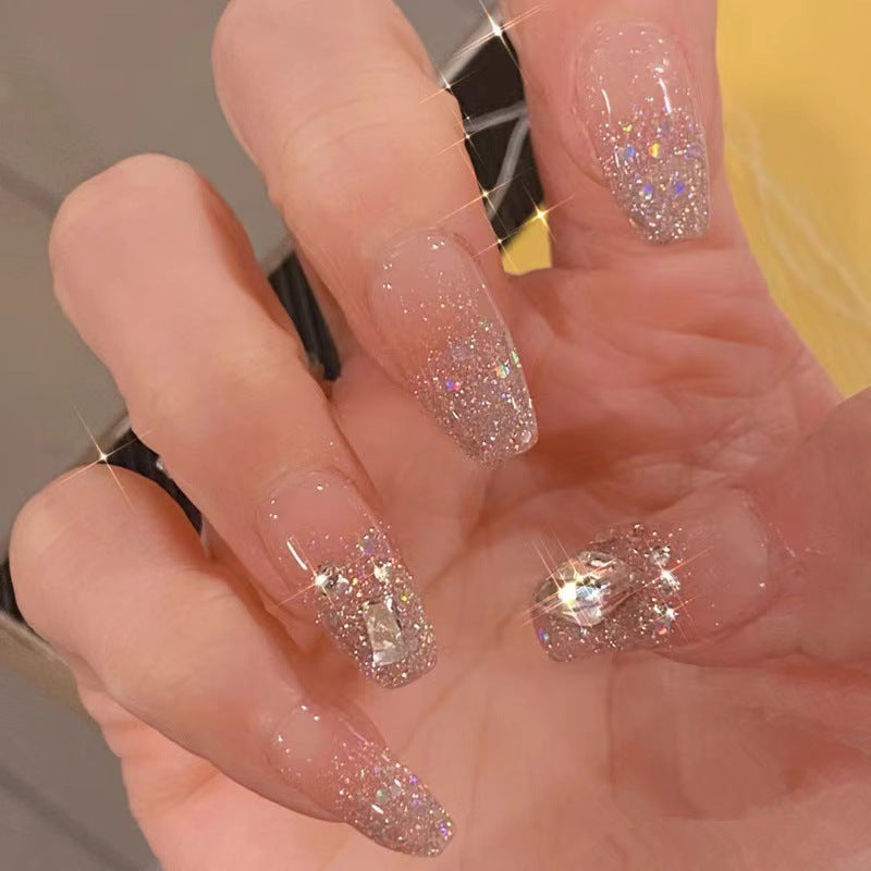 Faux patch détachable pour nail art, pièce de beauté colorée en strass