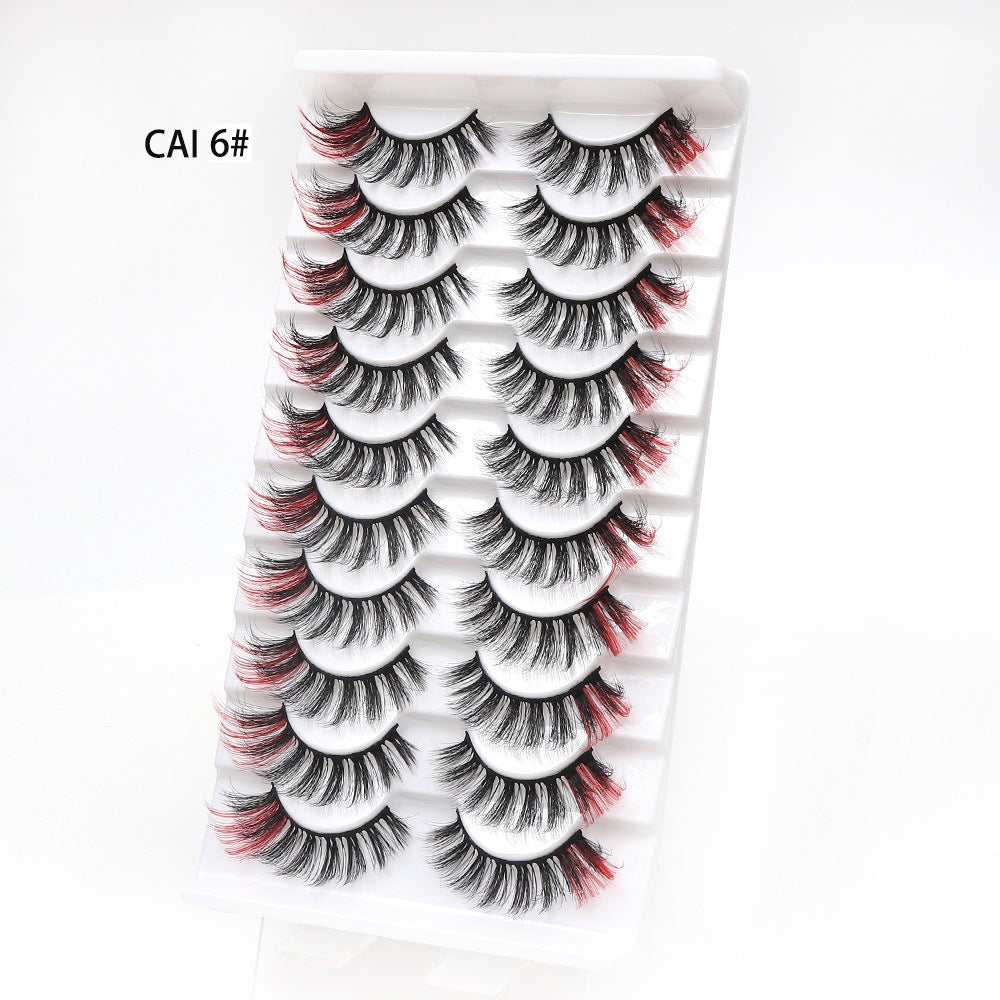 Pairs Of Colored Eyelashes Messy Thick False Lashes