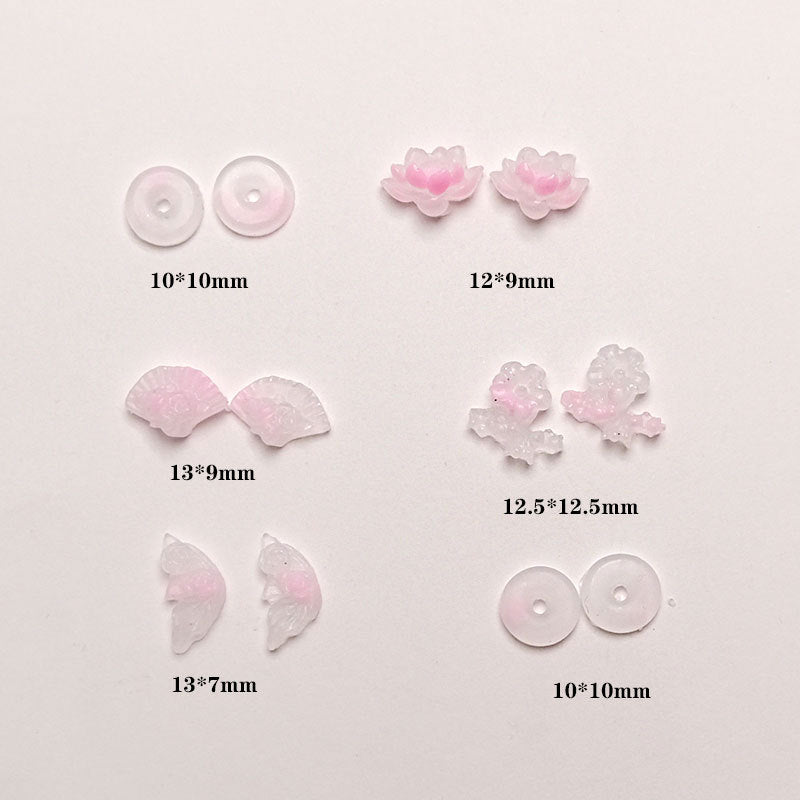 Style Pink Folding Fan Lotus Material Nail Care Nail Art