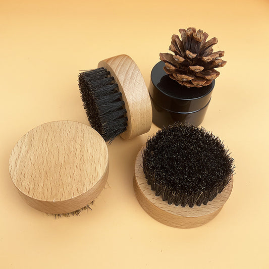 Men's Brush Beech Bristle Bamboo Walnut Oil Makeup Brushes Accessories