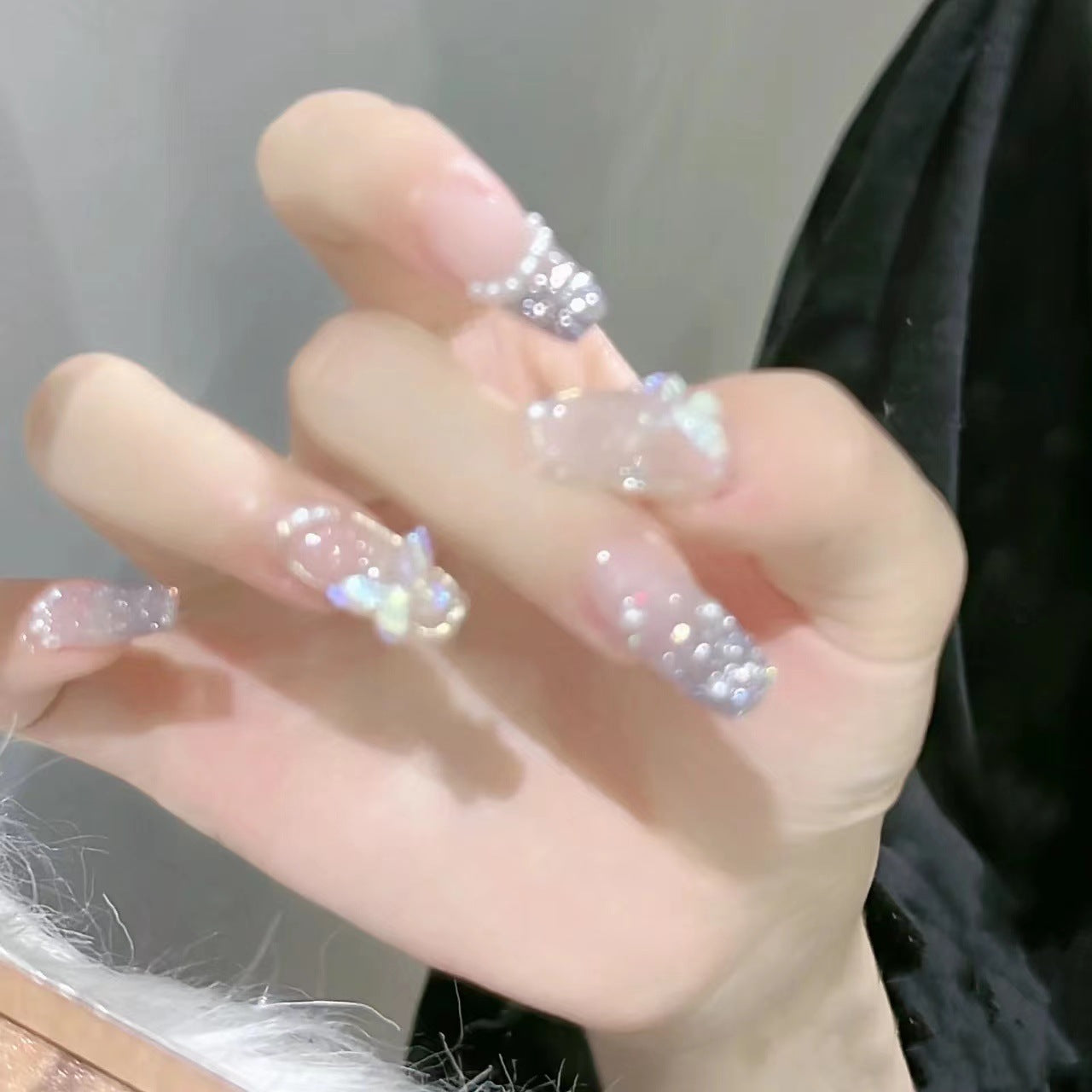 Autocollants pour ongles en forme de fée papillon tridimensionnels UV faits à la main pour femmes