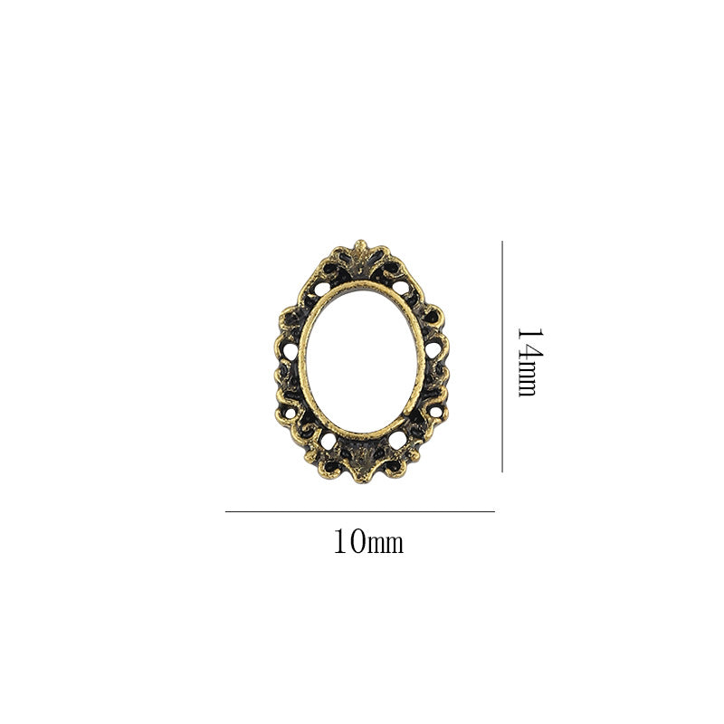 Alloy Retro Frame Style Exquisite Distressed Nail Care Nail Art